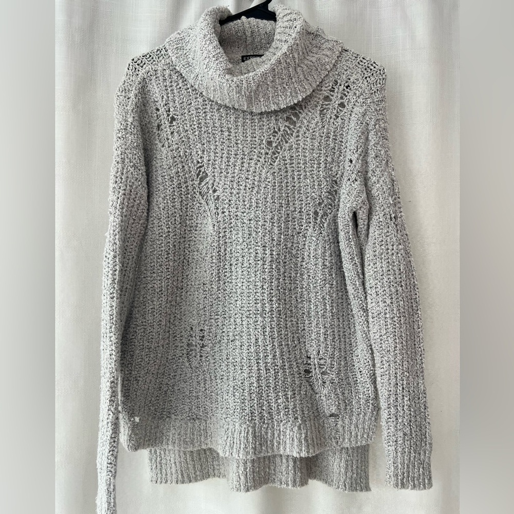 Express Gray Knit Turtleneck Sweater